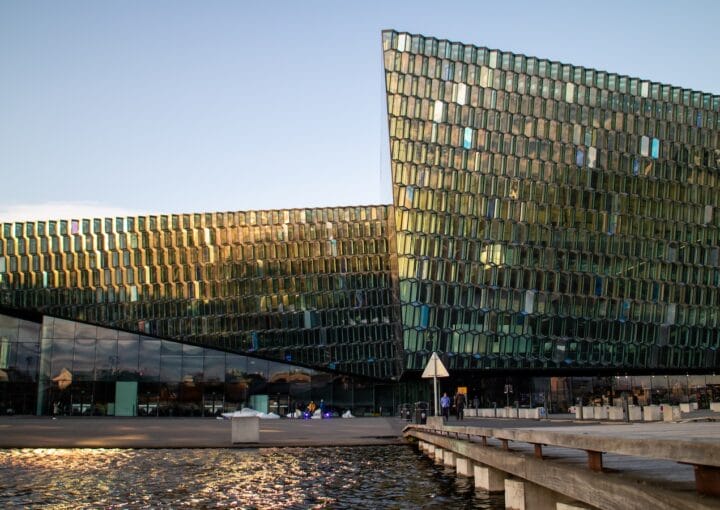 brown and blue concrete building