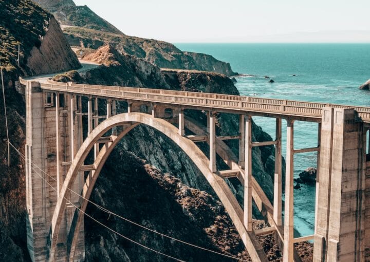 landscape photography of gray concrete bridge